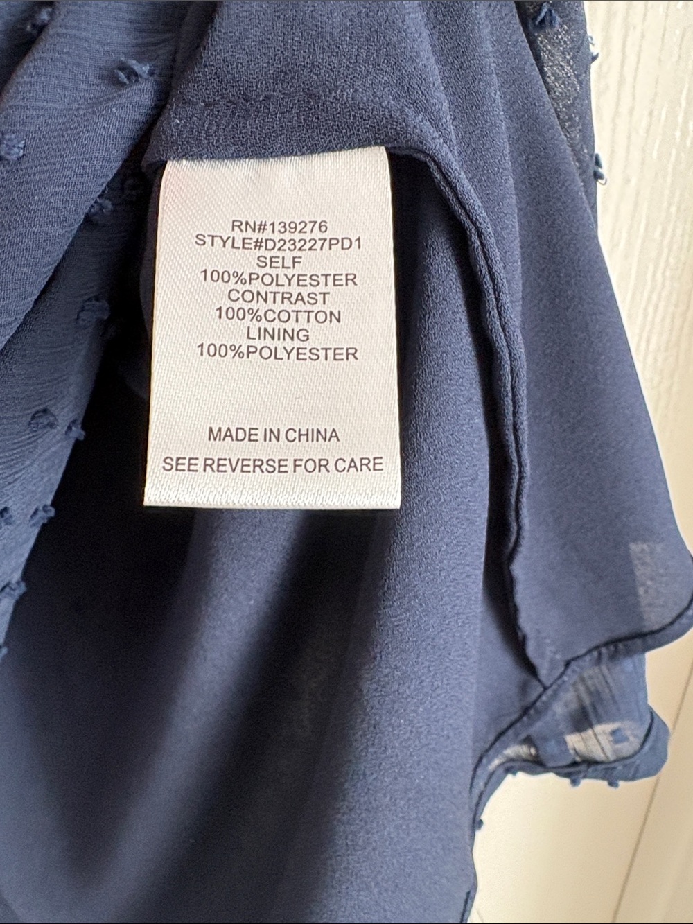 Daniel Rainn Navy Pintuck Cap-Sleeve Blouse - Picture 7 of 7